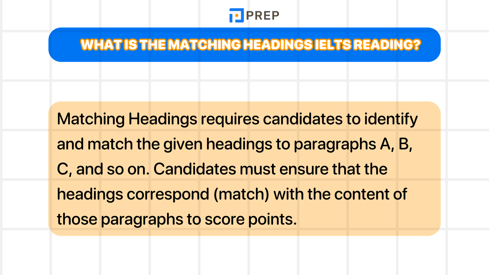 Definition of Matching Headings IELTS Reading