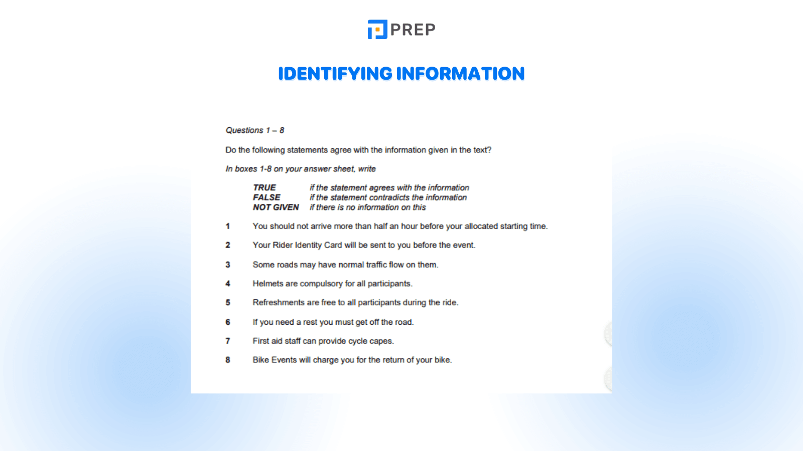 Identifying Information - one of the most common IELTS Reading Question Types