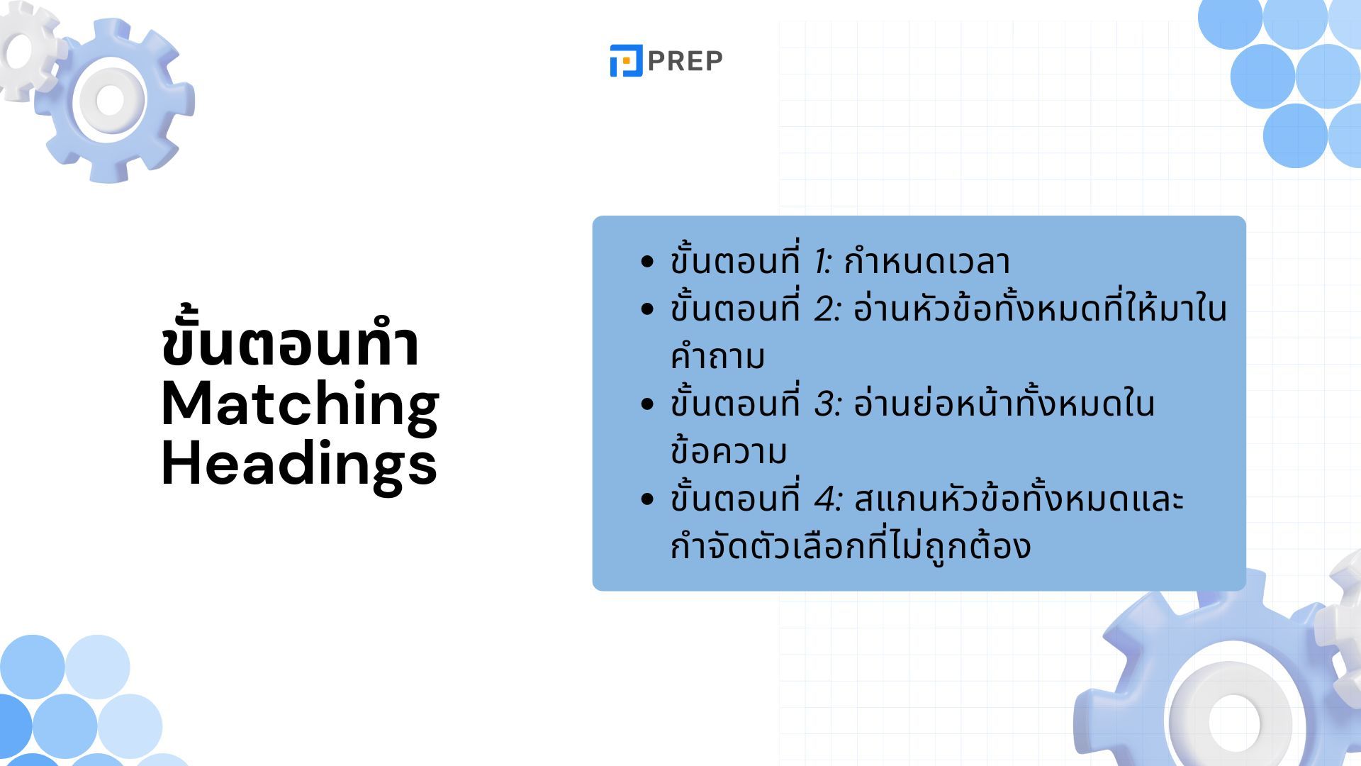 เทคนิคการทำข้อสอบ Matching Headings IELTS Reading - เคล็ดลับและตัวอย่าง