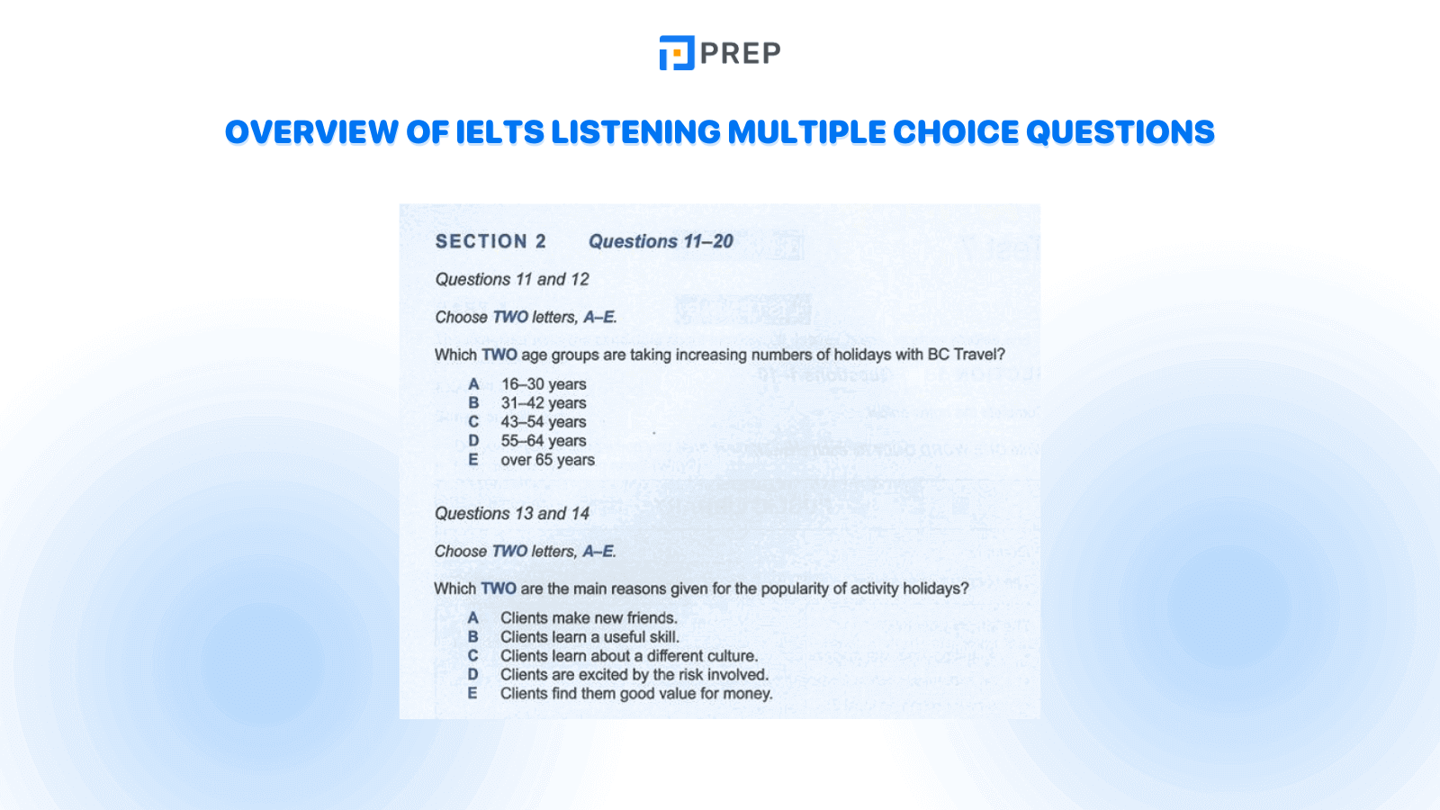 Overview of IELTS Listening Multiple Choice Questions