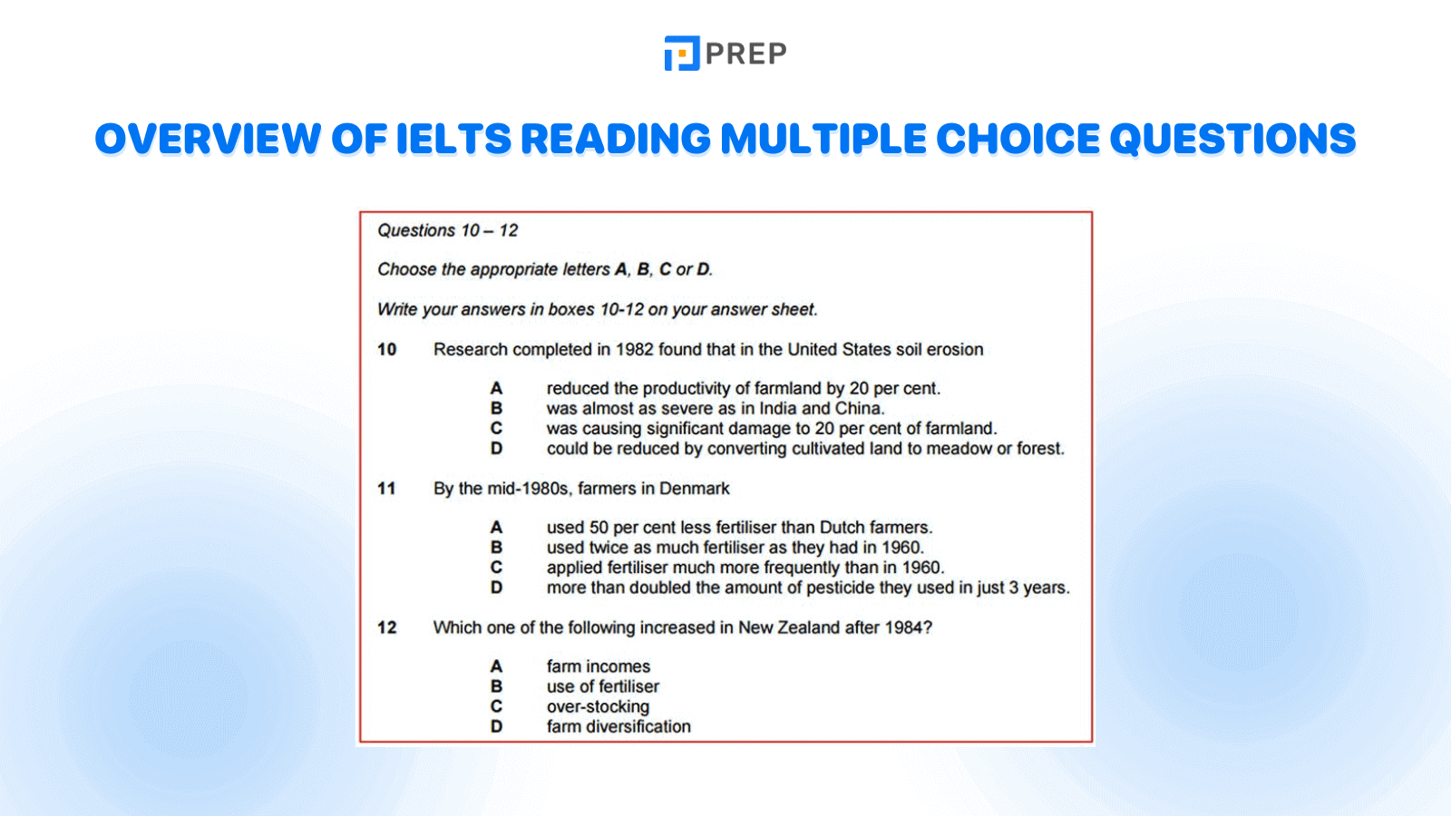 Overview of IELTS Reading Multiple Choice Questions