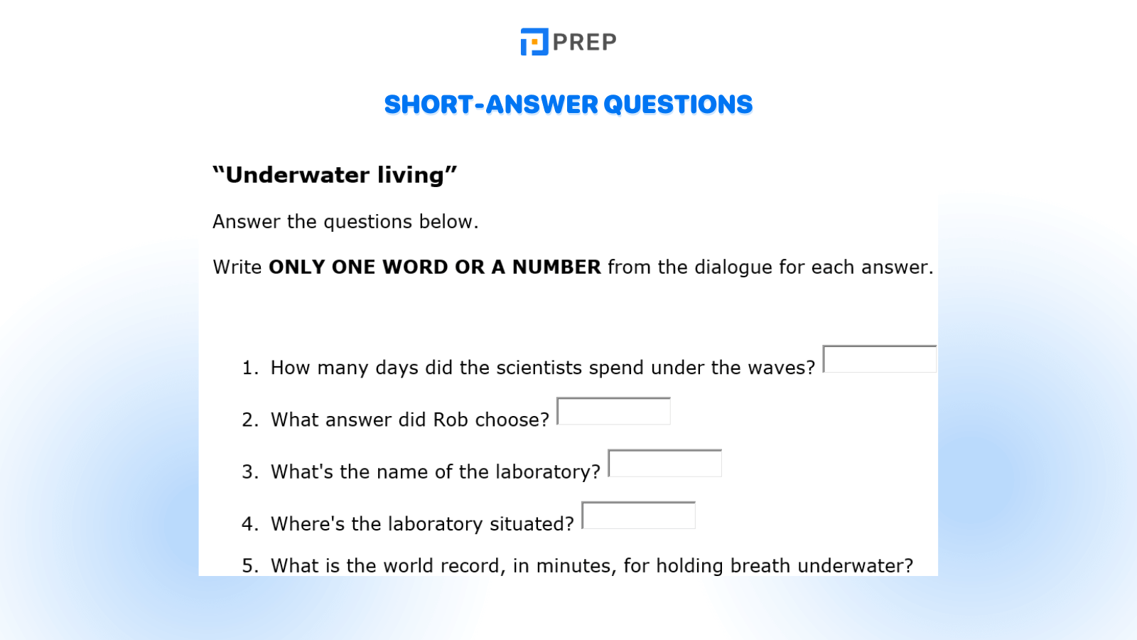 IELTS Listening Question Types: Short-answer questions