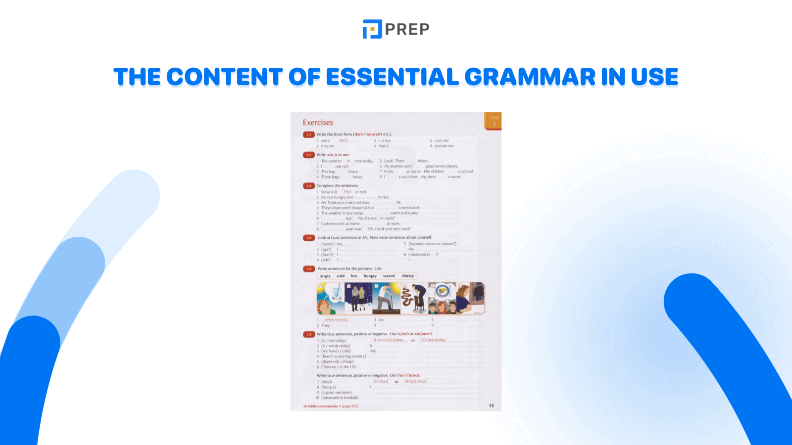 The content of Essential Grammar In Use