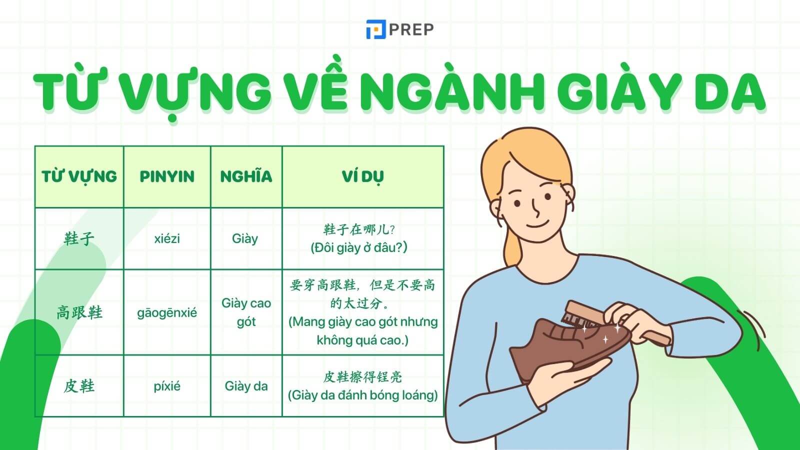 Từ Vựng Chuyên Ngành Giày Da Tiếng Trung