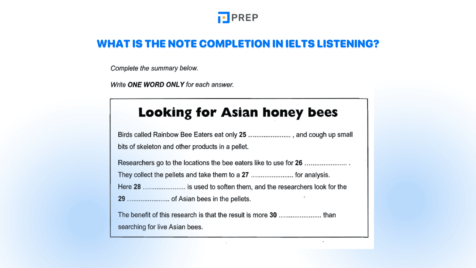 What is the Note Completion in IELTS Listening?